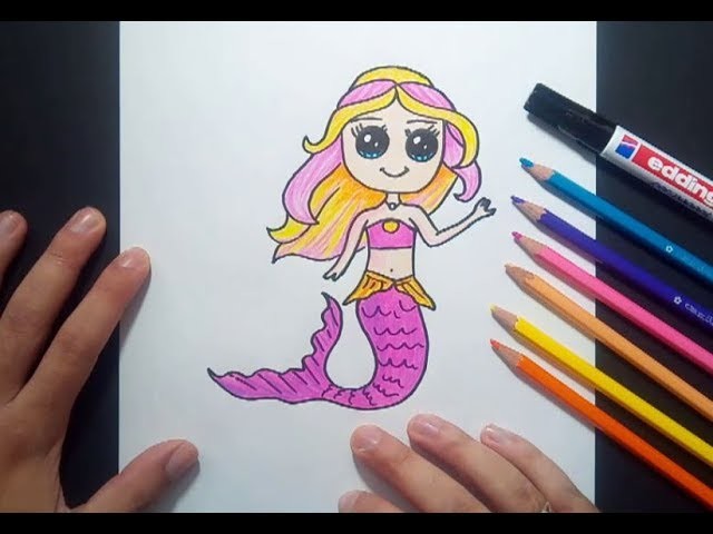 Como dibujar una sirena paso a paso | How to draw a mermaid