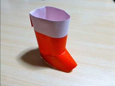 Cómo hacer Botas de Santa. Origami. El arte de doblar papel.