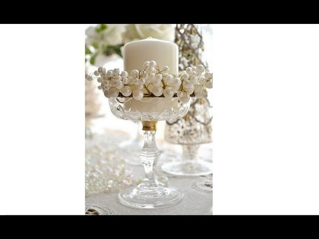 Decoracion de navidad en blanco y plata