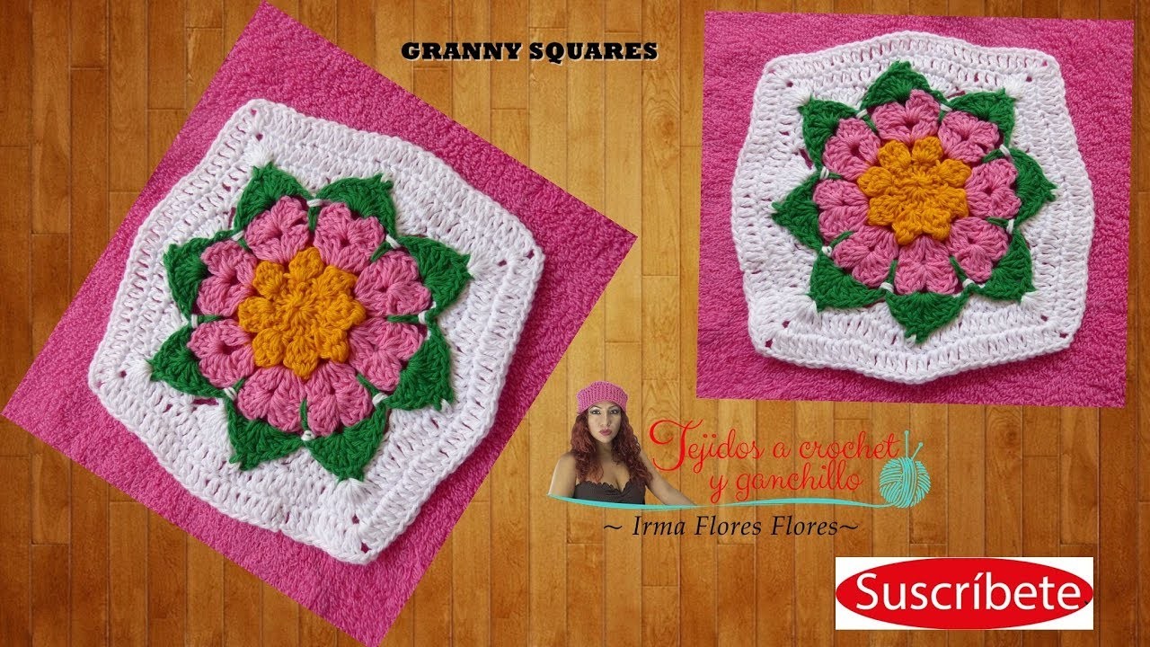 GRANNY ESQURE TEJI A CROCHET.How to Crochet a Starburst Granny Square