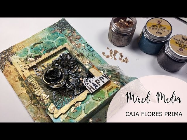 Mixed media - Caja flores Prima alterada