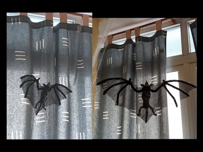 Murcielago hecho de limpia pipas para decorar en halloween ????????