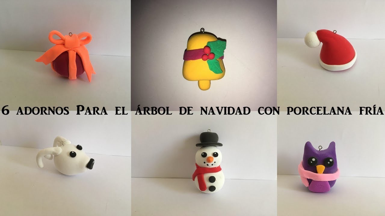 6 Adornos para el Árbol de Navidad con Porcelana Fría