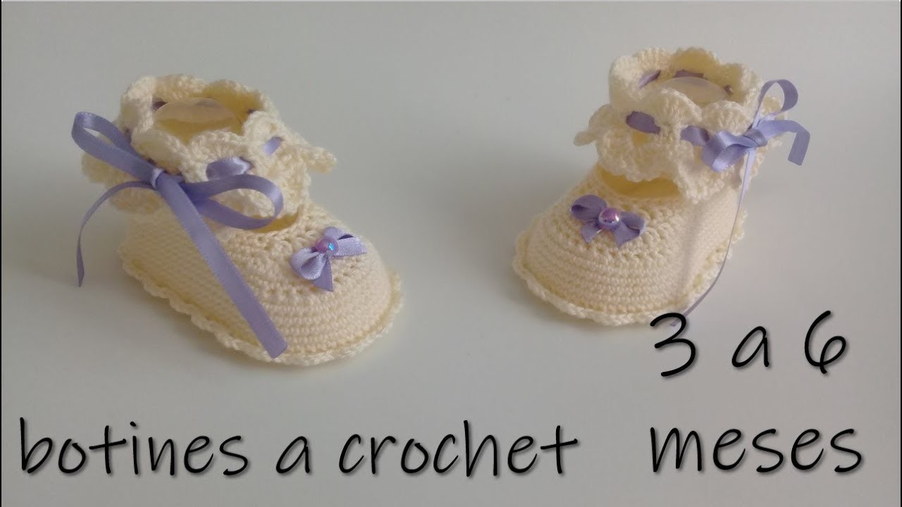 Botines para bebe a crochet -3 a 6 meses