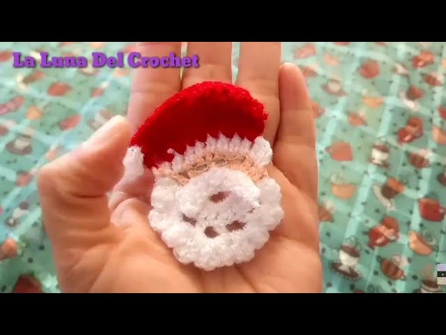 Carita de Santa Claus tejida  a Crochet