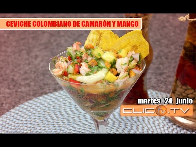 CEVICHE COLOMBIANO DE CAMARÓN Y MANGO