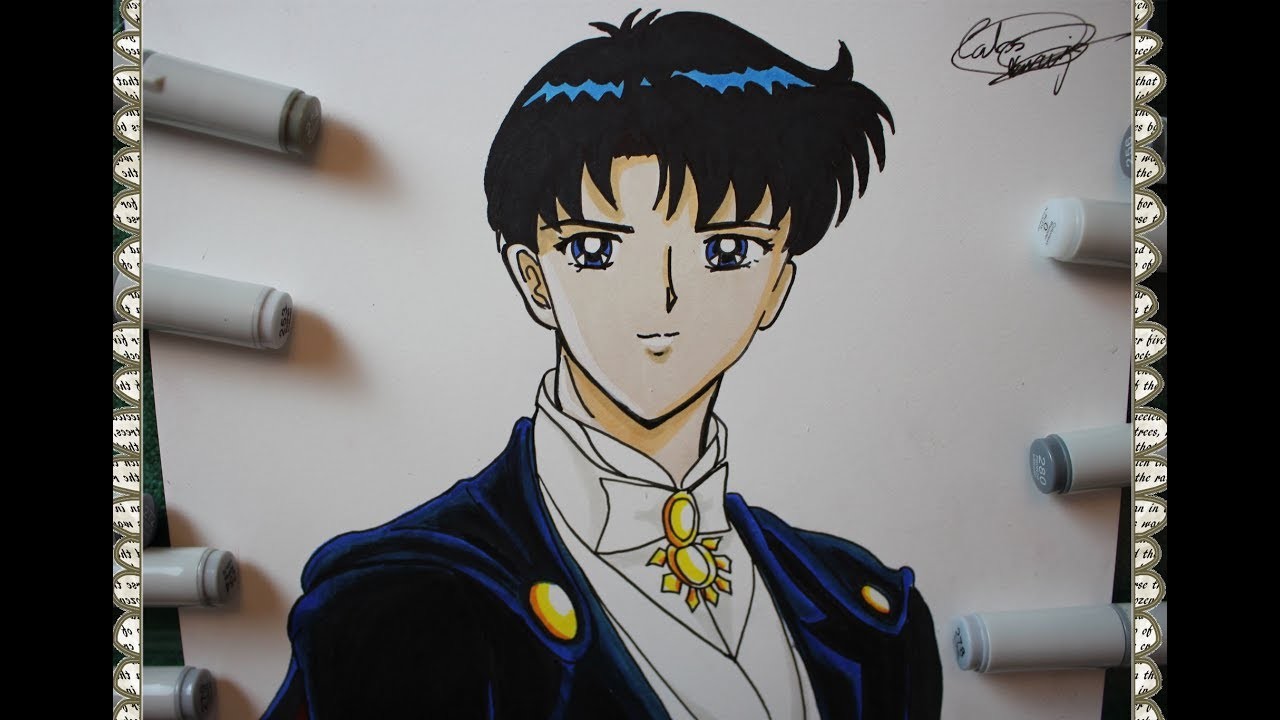 Cómo Dibujar a  Tuxedo Mask Mamoru Chiva How To Draw  Sailor Moon S Speed Drawing | CarlosNaranjoTV