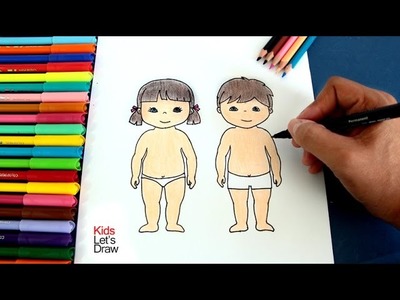 Cómo dibujar el cuerpo de un Niño y una Niña | How to draw the body of a boy and a girl