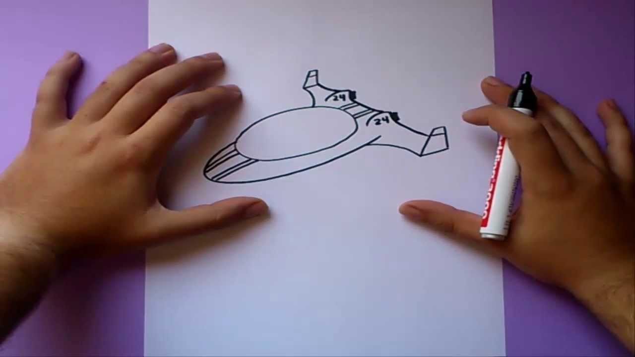 Como dibujar una nave espacial paso a paso | How to draw a spacecraft