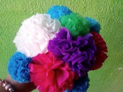 COMO HACER FLORES CON BOLSAS  DE PLASTICO. . PLASTIC FLOWERS