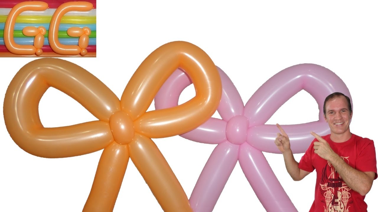 Como hacer un moño con globos largos - globoflexia facil - globos tuky - como hacer lazos con globos