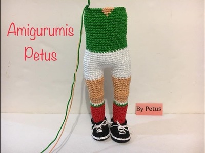 Como tejer la unión de las piernas ( cuerpo) muñeco futbolista amigurumis Petus CUARTA PARTE