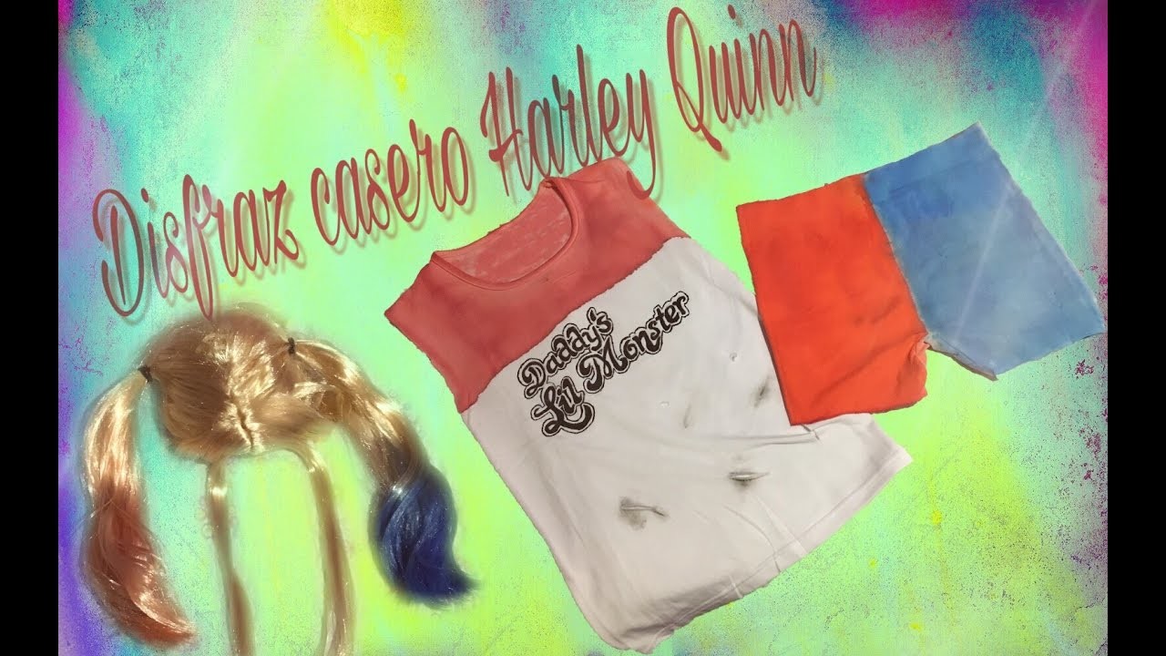 Difraz de Harley Quinn de Escuadrón Suicida - tutorial - Halloween. carnaval