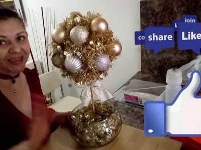 DIY #7 Como hacer topiario con esferas de Navidad
