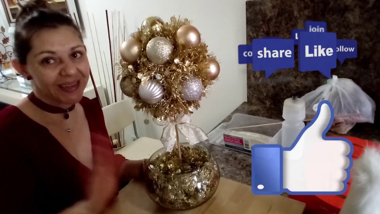 DIY #7 Como hacer topiario con esferas de Navidad