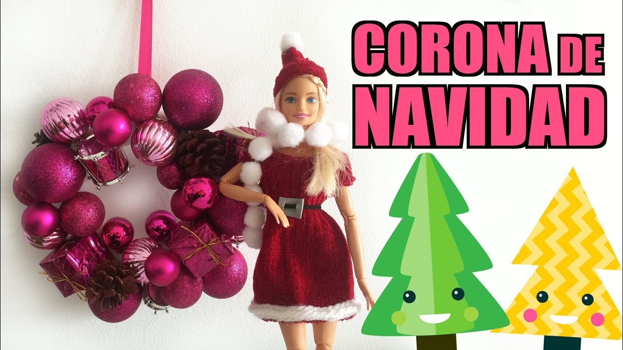 ????DIY???? Cómo hacer una Corona de Navidad para la casa de Barbie ¡Muy Fácil!