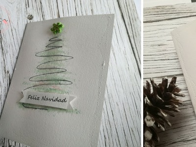 Manualidades para Navidad: Como hacer tarjeta de Navidad de manera fácil Scrapbook DIY