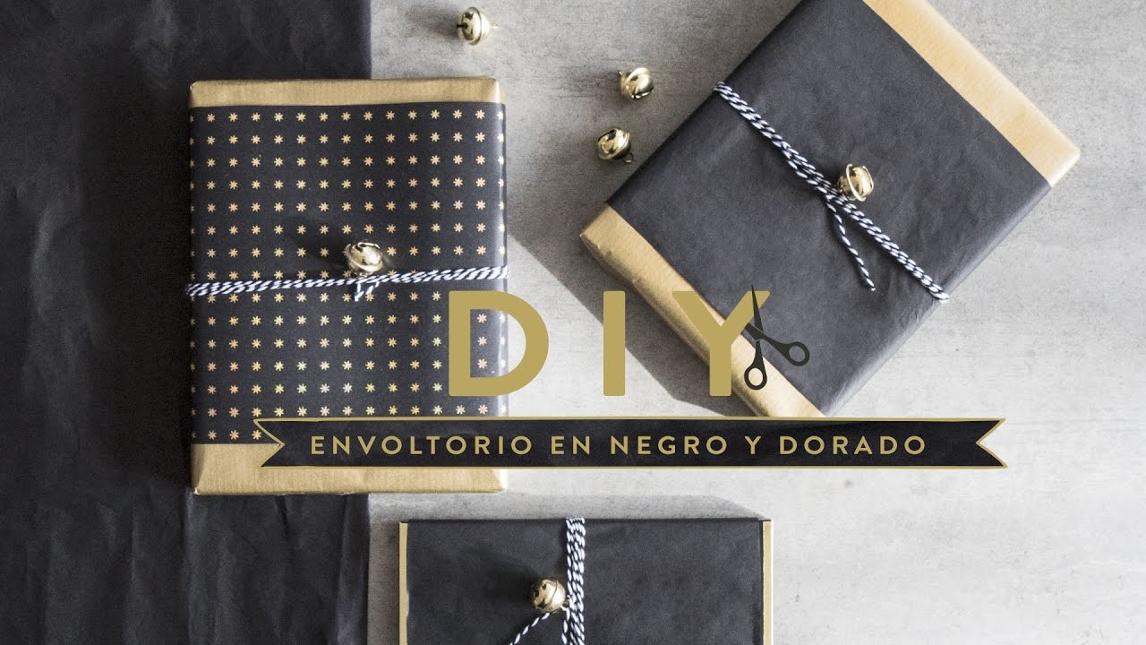 Navidad creativa: regalos vestidos de negro y oro | DIY Westwing