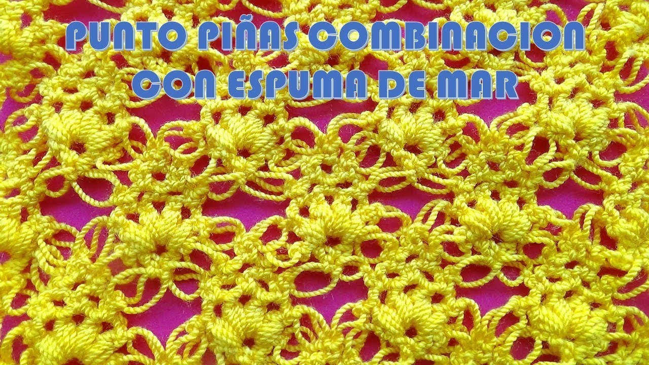 PARA ZURDOS Punto a Crochet PIÑAS COMBINACION CON ESPUMA DE MAR paso paso para BLUSAS