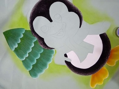 Pintando pinguino con Alfre Severo.