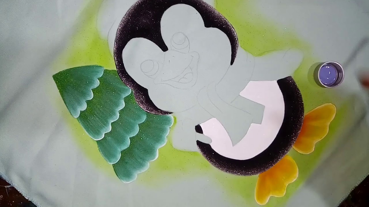 Pintando pinguino con Alfre Severo.