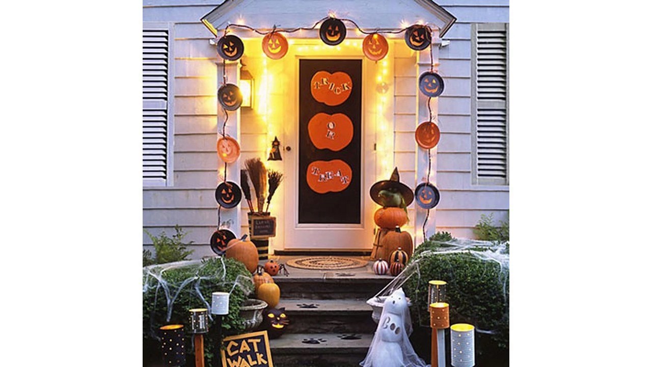 Puerta de halloween ideas de decoración