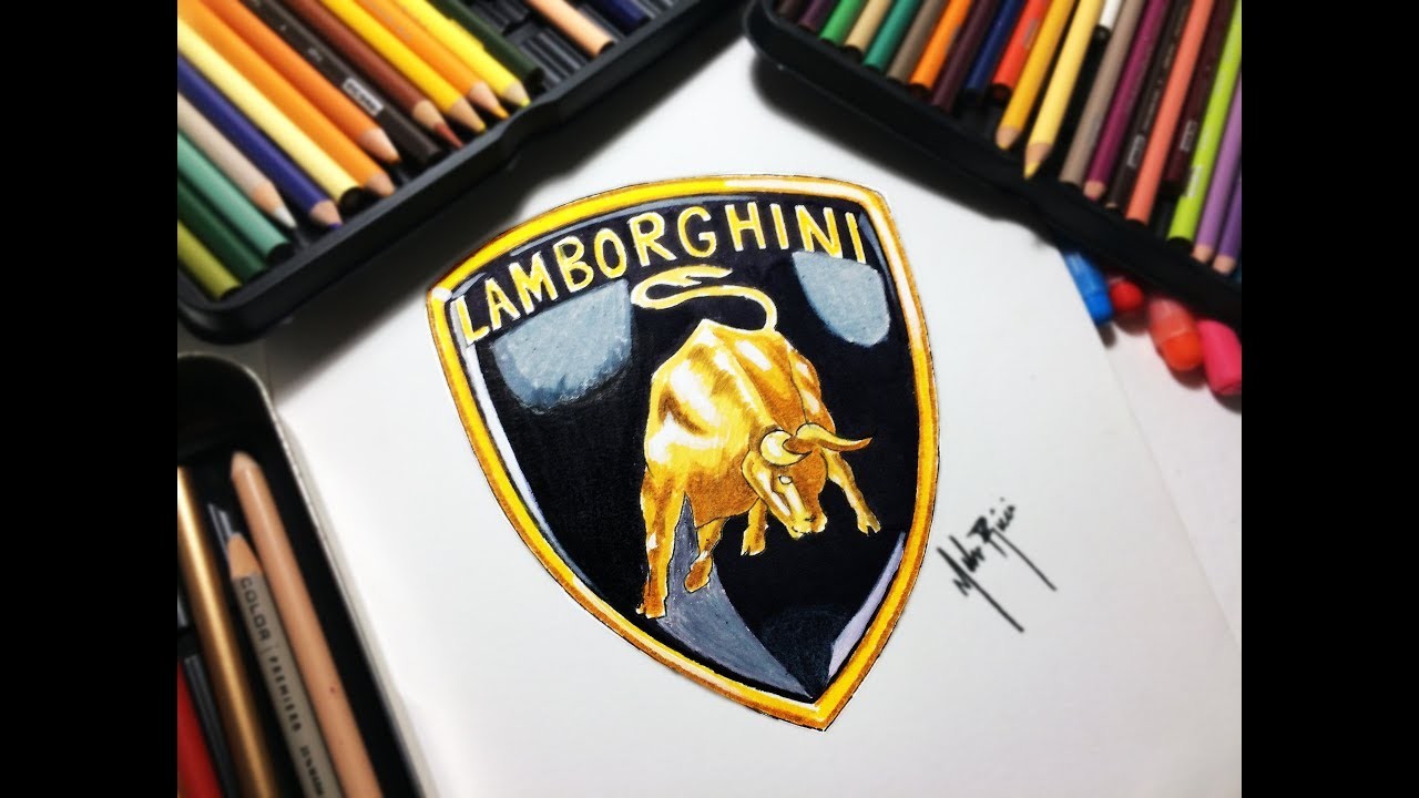 COMO DIBUJAR LOGO LAMBORGHINI.How To Draw The Lamborghini Logo