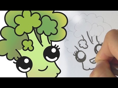 Cómo dibujar un brócoli kawaii