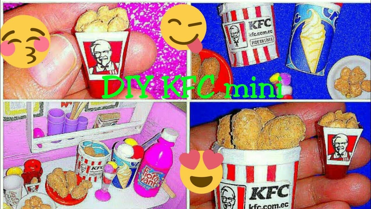 Como hacer comida rapida KFC para muñecas Barbie faciles