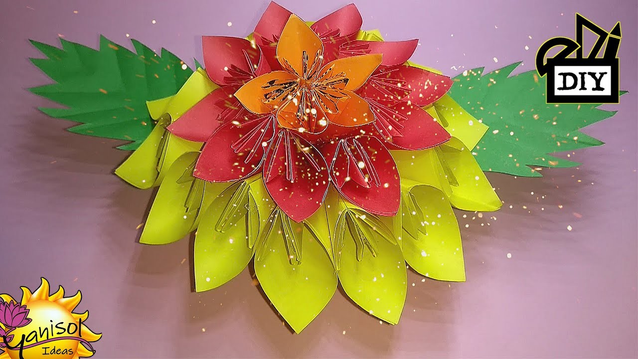 ✔️ ② Como hacer FLOR KUSUDAMA DE PAPEL origami @IDEAS YANISOL