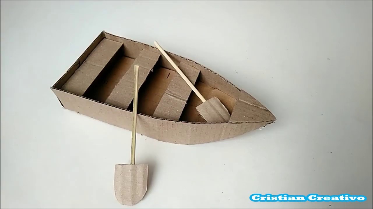 Como hacer una canoa de carton (bote de carton)