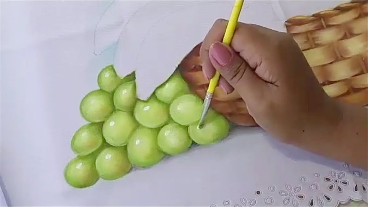 Cómo Pintar Uvas Verdes. How to Paint Green Grapes