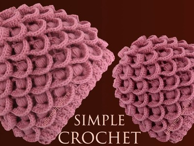 Como tejer a crochet gorro para principiantes en punto 3D plumas de pavo real tejido con ganchillo
