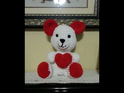 Crochet oso san valentin amigurumi muy facil