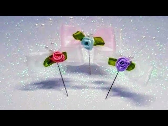 DIY. Alfileres con lazo de TUL y flores.