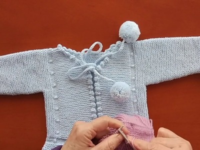 DYI - Cómo hacer una chaqueta para bebé - punto dos agujas