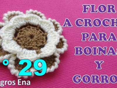 Flor N° 29 tejido a crochet para Boina Estrella paso a paso