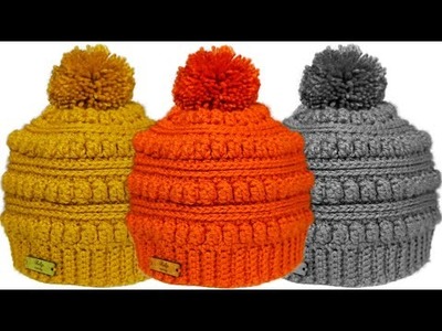 ????Gorros a Crochet Ganchillo - Punto Popcorn - (TODAS LAS TALLAS) crochet hats | Beanie Tutorial