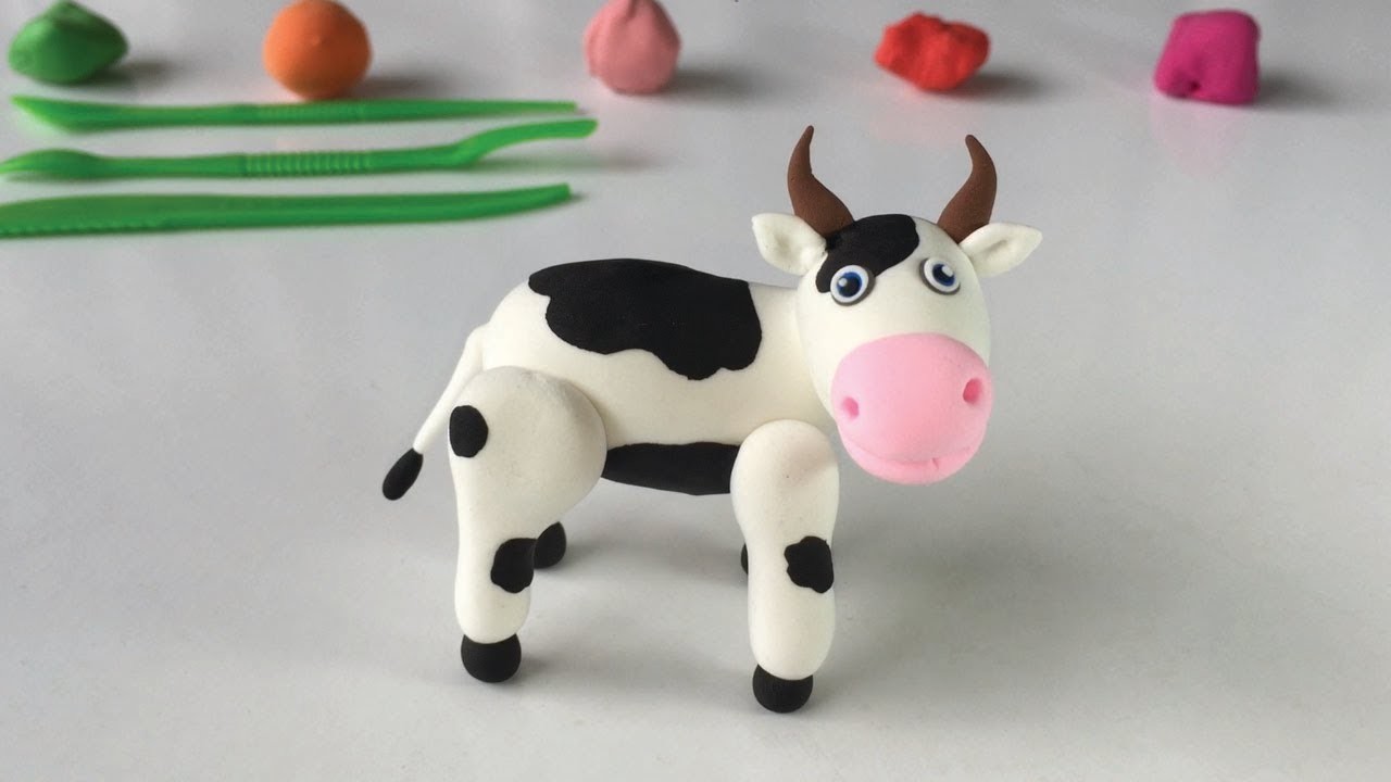 ????Hacer plastilina Vaca Lechera????Aprender los colores| Aprendiendo animales granja sonidos para niños