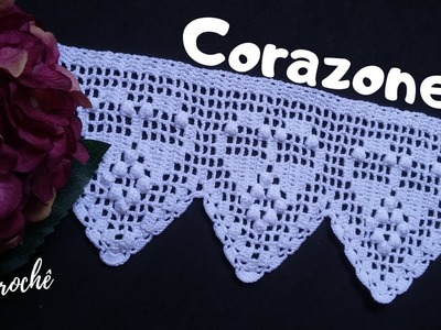 Puntilla de Corazones a Crochet.Orillas de Servilletas y toallas # 61