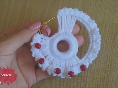 Aretes con aros metálicos a crochet ♥♥♥
