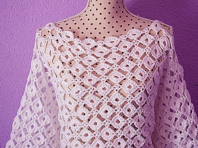 Blusa con mangas  a crochet Majovel #crocheet #ganchillo