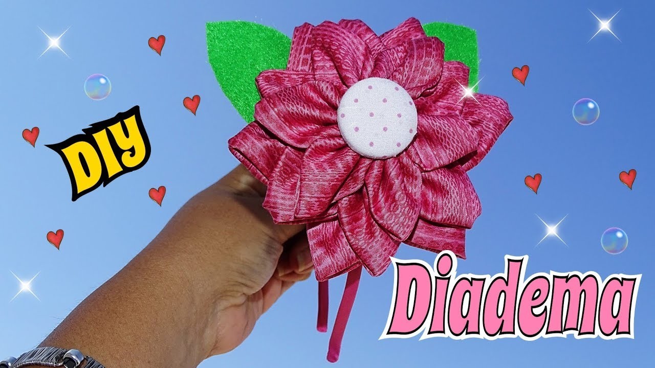 Como hacer flores con cuadrados de tela Diademas DIY Tutorial Mis Flores de Tela