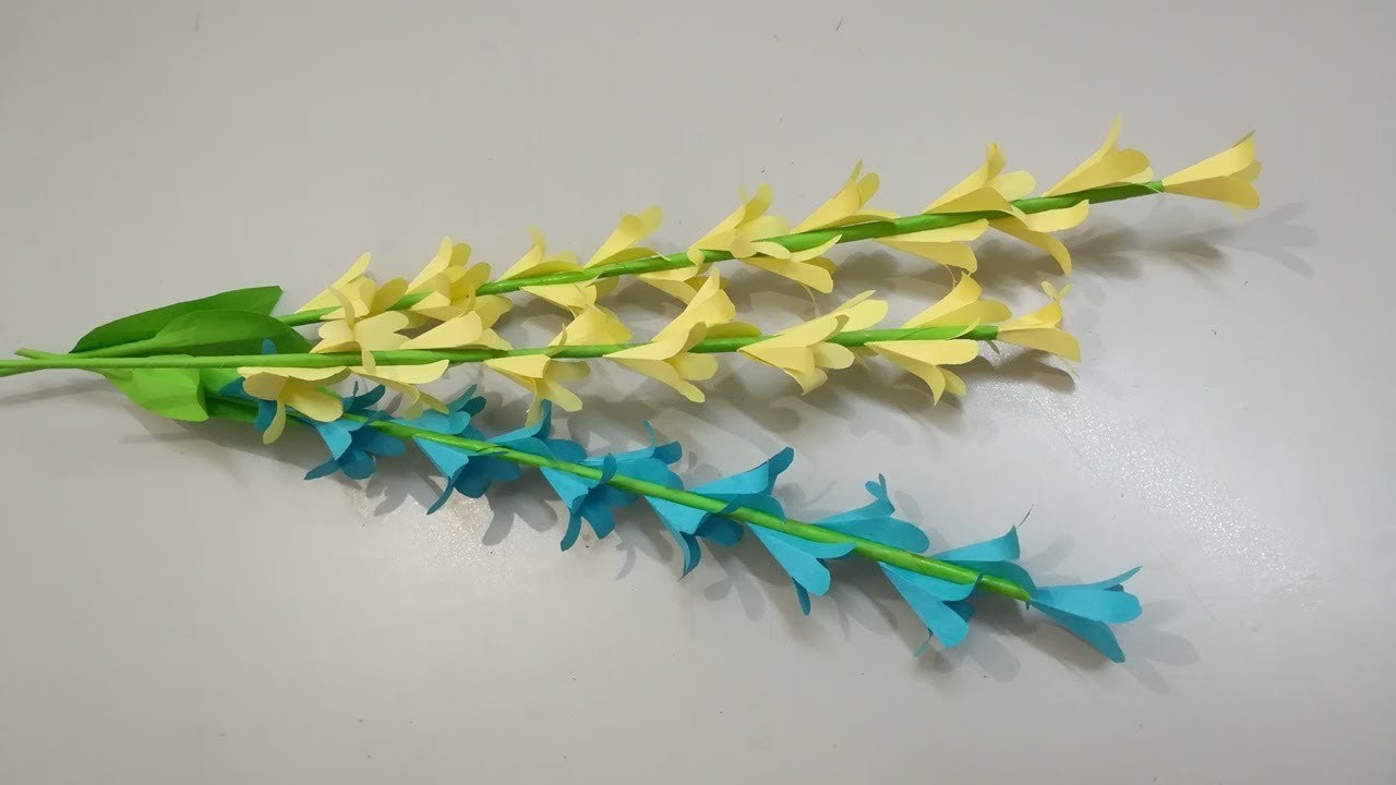 Cómo hacer flores de papel fáciles - paper flowers Stick - How to make flower
