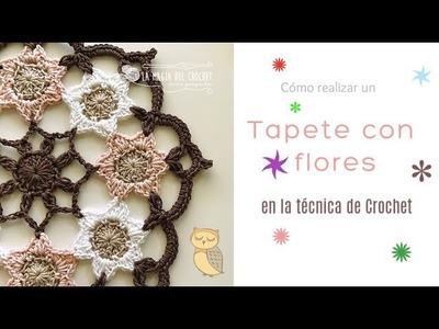 Cómo hacer un tapete con flores a crochet -La Magia del Crochet-