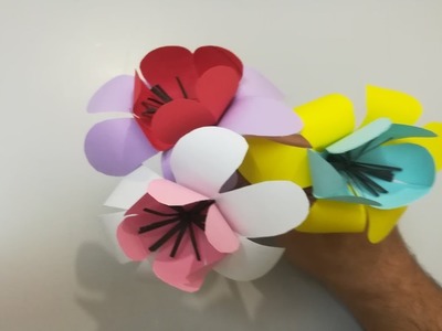 CÓMO HACER una FLOR DE PAPEL ORIGAMI - How To Make Paper Flower Easy