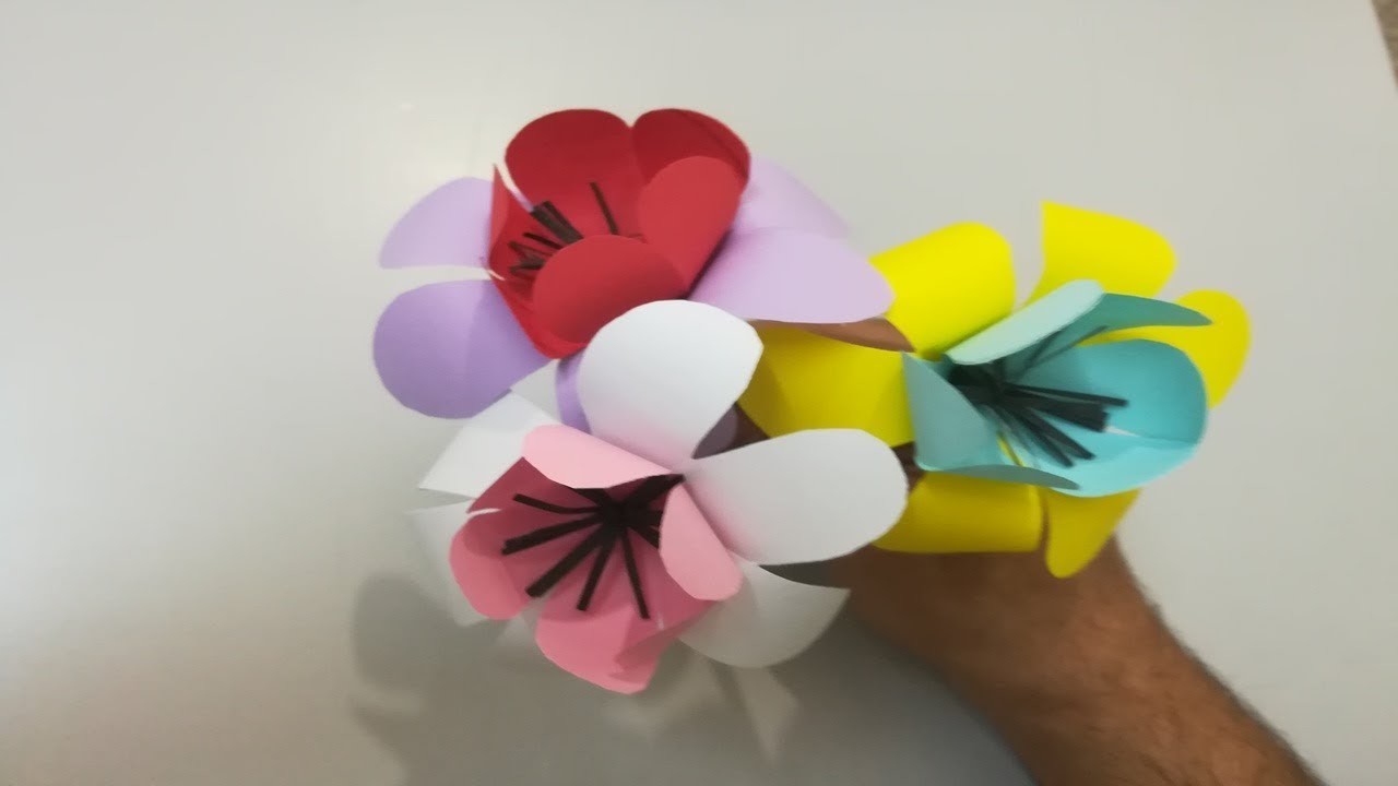 CÓMO HACER una FLOR DE PAPEL ORIGAMI - How To Make Paper Flower Easy