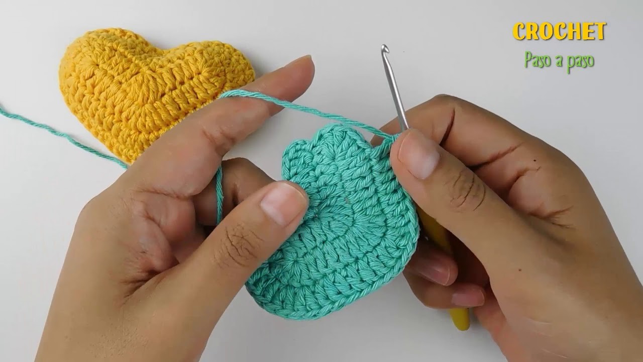 Como tejer un corazon a crochet -ganchillo de forma fácil y rápida