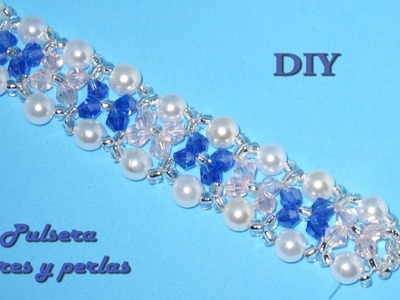 DIY - Pulsera flores y perlas