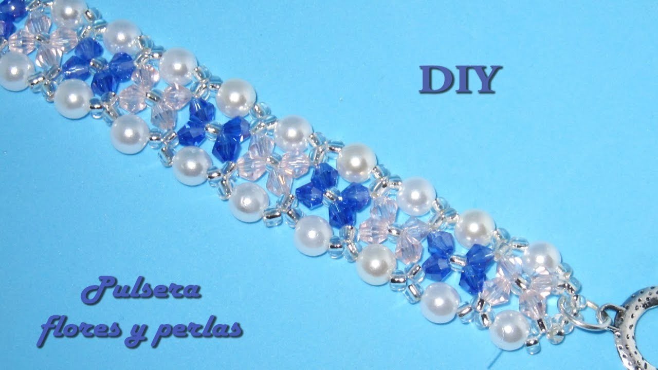 DIY - Pulsera flores y perlas